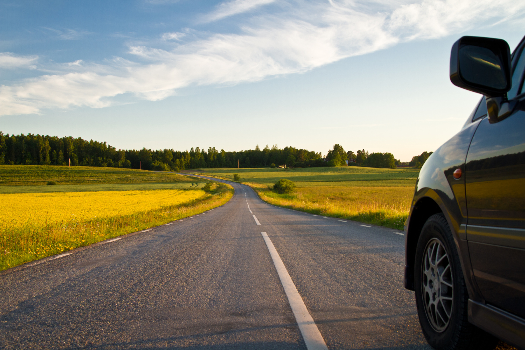 can on a road